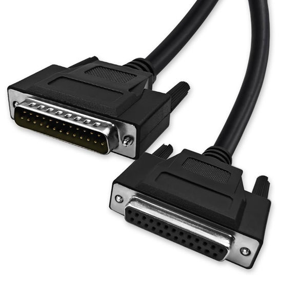 Picture of XANHAM DB25 25 Pin 9.8 Feet(3 Meter) Two Row Straight Through Serial Cable, Double Shielded(Metal Braiding&AL-foil), Female to Male, Black, SC920S09FM