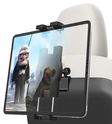 Picture of YOOZ Tesla Tablet Mount Back Seat, Tesla Model Y Model 3 Headrest Tablet Holder for Kids [Metal Ball Head & 360° Rotation] for iPad Pro 12.9 Air Mini, Galaxy Tab, Fire, Switch, iPhone, 4-13"