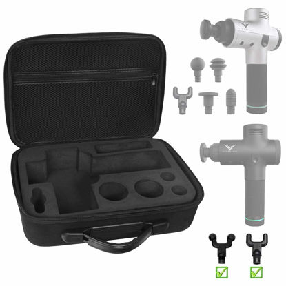 Picture of Carrying Case for Hyperice Hypervolt/Hypervolt Plus 5 Attachment Slots Portable Hypervolt Storage Bag Waterproof Anti-Shock Hard Shell Case for Hypervolt Massage Device (Case Only)