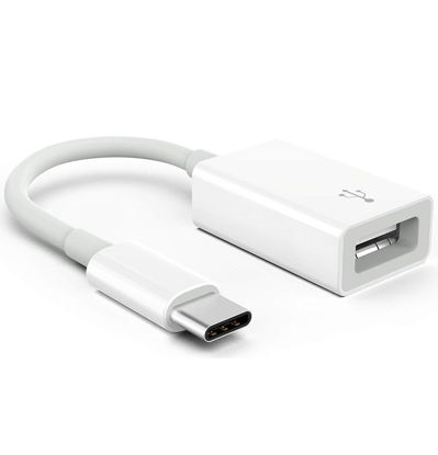Picture of Apple USB-C to USB Camera Adapter, USB 3.0 OTG Cable for iPhone/iPad to Connect Card Reader, USB Flash Drive, U Disk, Keyboard, Mouse, Hubs, MIDI, Plug & Play (USB-C)