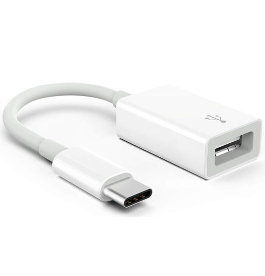 Picture of Apple USB-C to USB Camera Adapter, USB 3.0 OTG Cable for iPhone/iPad to Connect Card Reader, USB Flash Drive, U Disk, Keyboard, Mouse, Hubs, MIDI, Plug & Play (USB-C)