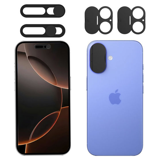 Picture of EYSOFT Privacy Cover Compatible for iPhone 16 /iPhone 16 Plus with Front Camera Cover,Protect Privacy and Security But Not Affect Facial Recognition（2Pack）