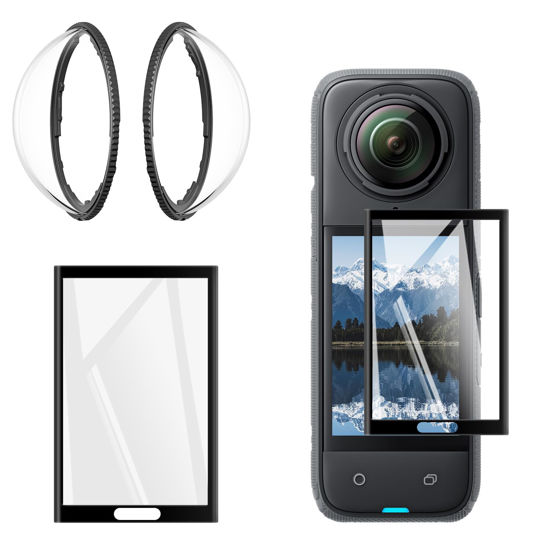 Picture of Vasgather X4 Premium Lens Guards Screen Protector for Insta360 X4 Action Camera Accessories Scratch-Resistant Anti-Halation Optical Coating, Highly Transparent Tempered Glass Lens Knob Mount