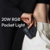 Picture of ULANZI LE20 RGB Video Light, 20W 360° Full Color Pocket LED Camera Light with Cold Shoe, 5000mAh Rechargeable Portable Photography Fill Lighting for Video Recording, 20 Scene, 2500-9000K, CRI≥95