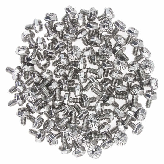 Picture of Favordrory Toothed Hex 6/32 Screw 6# -32Computer PC Case Hard Drive Motherboard Mounting Screws, 100 PCS