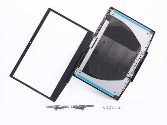Picture of Eclass LCD Back Cover Screws Hinges Front Bezel Covers Set Black for Dell Ins-piron Gaming 0747KP 747KP G3 15 3500 3590 Laptop Top Case with Hinge Kit Frame Rear Lid Screw 10PCS Blue Logo
