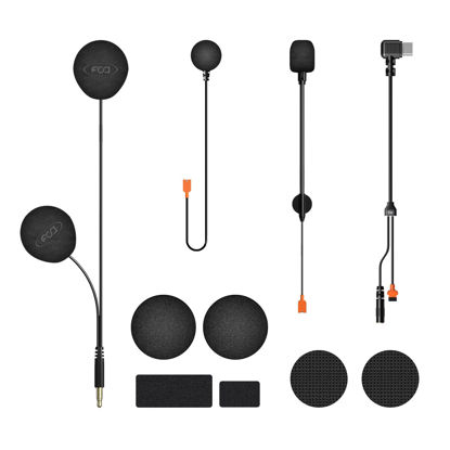 Picture of FODSPORTS High Resolution Sound Quality Speakers Headphone Cable, Only for M1-S Plus Motorcycles Bluetooth Intercom Accessories Kit (Boom Microphone and Button Microphone)