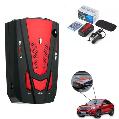 Picture of KF Premium Red Car Radar 16 Band V7 GPS Speed Safe Detector - Stay Informed on The Road w Advanced 360° Laser Detection Voice Alerts and GPS Accuracy Comprehensive Road Safety Awareness