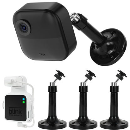Picture of Uraleyeon Long Blink Outdoor Camera Mount Kit, Compatible with Blink 4th & 3rd Gen Cameras - Includes 3 Adjustable Mounts, Sync Module 2 Outlet Mount, USB Cable, Blink Accessories