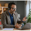 Picture of Yealink WH64 Hybrid with DECT Dongle & Charging Stand, 492ft Range, 32 Talk Time Bluetooth Headset for Teams, Zoom Skype UC Certified, Noise Cancelling Headset with 3X Mic, Work Headset for PC Phone
