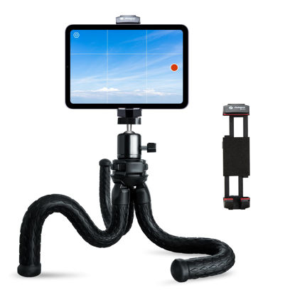 Picture of Fotopro ipad Tripod 360 Degree Ball Head for Camera Cold Shoe Tablet Phone Tripod Mount Flexible Tripod Stand for Video Recording Vlogging Selfie Live Streaming Makeup