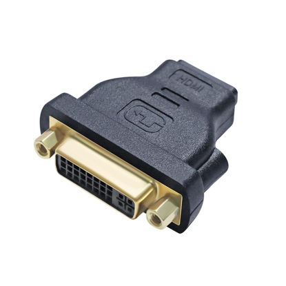 Picture of DTECH DVI Female to HDMI Female Adapter HDMI to DVI-I Converter Bi-Directional 24+5 Port 4K 1080p Video for Computer Monitor PC TV Box Home Cinema Display