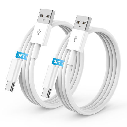 Picture of 2Pack 3FT USB A to USB C Cable for iPhone 16 15 Charger Cord, for Apple for iPhone 16 15/Plus/Pro Max Type C Cord, for iPad Pro 12.9/11, Air 5th/4th Gen, Car Charger Carplay Charging Cable