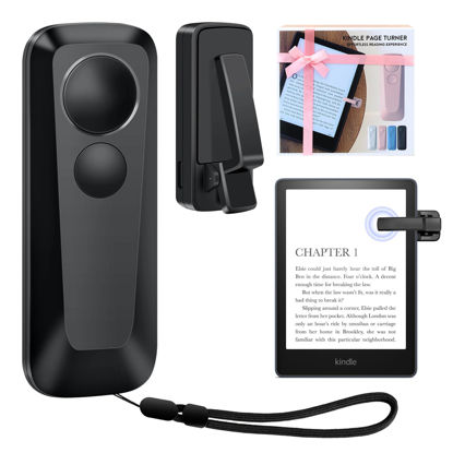 Picture of RF Remote Control Page Turner for Kindle Paperwhite Kobo eReaders, Kindle Page Turner for Camera Video Record and Shutter Selfie,eReaders Reading Accessories in Bed, Gifts for Readers (Black)