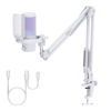 Picture of FEELWORLD VM1 White Gaming PC USB Microphone Condenser Mic with Noise Cancellation Mute RGB Light, Computer Accessories for Gamer YouTube Twitch Podcast Streaming Recording Online Chat PS4 PS5