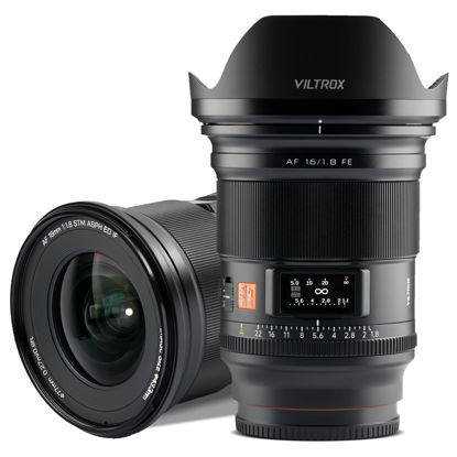 Picture of VILTROX AF 16mm f/1.8 Full Frame Autofocus Camera Lens with Built-in LCD Screen, Large Aperture Wide Angle Lens for Sony E-Mount Mirrorless Cameras