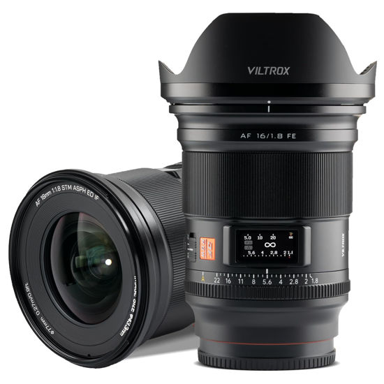 Picture of VILTROX AF 16mm f/1.8 Full Frame Autofocus Camera Lens with Built-in LCD Screen, Large Aperture Wide Angle Lens for Sony E-Mount Mirrorless Cameras
