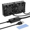 Picture of ELUTENG Computer Fan USB 40mm Dual Row 2 in 1 USB PC Fans with 3 Adjustable Speeds 6500RPM Electronics USB Cooling Fan with Black Metal Grid for Laptop TV Box Xbox AV Cabinet PS5 Router Projector