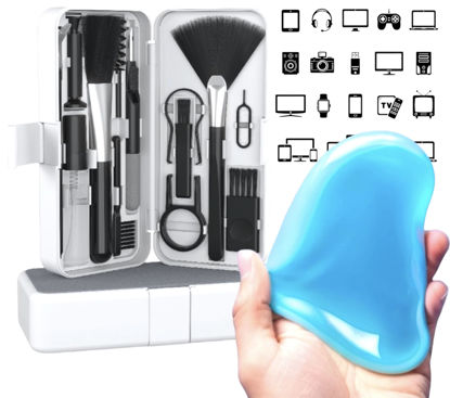Picture of ImmacuKit 18-in-1 Cleaning Kit with Cleaner Gel Putty-Use On Phone, Laptop, Keyboard, Smart Watch, Tablet, PC, Tech, Controller, Headphones, Electronics, Console, Remote, Camera, Smart Devices