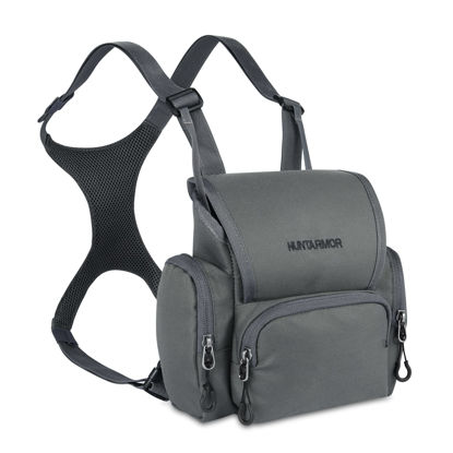 Picture of LUCKY CLOVER Binocular Harness Chest Pack with Rangefinder Pouch: Hunting Chest Pack Front Pouch Bino Adjustable Vest Bags, Bino Harness Great for Hunting, Hiking, and Shooting