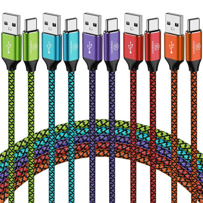 Picture of KREMORV USB Type C Cable 5-Pack 10ft USB A to Type C Cable 10 Feet Extra Long Fast Charging Type C Cord Phone Charger for Samsung Galaxy S10 S9 S8 Note 9 8 10, LG G8 G7 G6 V30 G8 G7