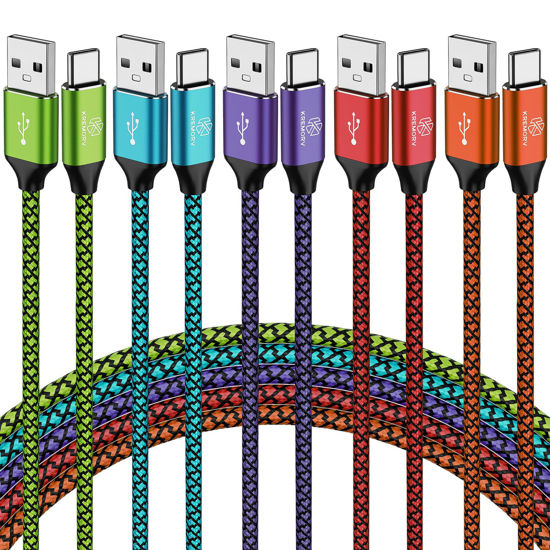 Picture of KREMORV USB Type C Cable 5-Pack 10ft USB A to Type C Cable 10 Feet Extra Long Fast Charging Type C Cord Phone Charger for Samsung Galaxy S10 S9 S8 Note 9 8 10, LG G8 G7 G6 V30 G8 G7