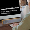 Picture of MICA Computer Speakers, Wired Computer Sound Bar, Wooden Mini Soundbar, USB Powered PC Speakers for Desktop Monitor, Laptop, Tablet, 3.5mm Aux Connection, Angled, Yellow (M30C)