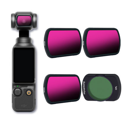 Picture of Magnetic Lens Filter Kit Compatible with DJI OSMO Pocket 3,4 Pack CPL ND16 ND64 ND256,Ultra Slim Frame & HD Optical Glass