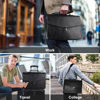 Picture of ESTARER Mens Leather Briefcase 15.6 Inch Laptop Messenger Bag, Professional Computer Shoulder Bag Office Satchel for Work Business, Black