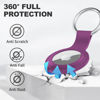 Picture of Linsaner Compatible with AirTag Case Keychain Air Tag Holder Silicone AirTags Key Ring Cases Tags Chain Apple AirTag GPS Item Finders Accessories（Deep Purple）