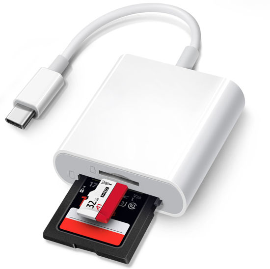 Picture of Trail Camera USB C SD Card Reader, ChiaoPio 2 in 1 USB-C to Memory Card Adapter with SD MicroSD Dual-Slot Compatible with iPhone 15 iPad Mac MacBook Pro/Air/Mini Samsung Android Laptop