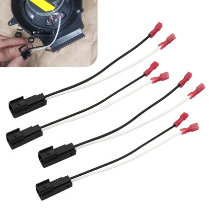 Picture of lekudo 4 PCS Car Speaker Wiring Harness Plug Connector, 72-5600 Waterproof Shell Heat-Resistant Copper Core Plug and Play Audio Accessories, Compatible with Ford Focus Chevrolet Mazda (Black)
