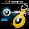 Picture of 4 Pack,IPX8 Waterproof Airtag Holder for Apple Air Tags with Air Tag Keychain,Shockproof GPS Cover [Anti-Scratch] [PC+Silicone] Air-Tag Item Finders Case for Pets,Luggage-Yellow/Brown/Orange/Rose Red