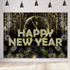 Picture of LYCGS 7x5ft Happy New Year Backdrop New Years Party Backdrop 2025 New Years Backdrop Black and Gold Happy New Year Backdrop New Year Decoration Banner X-288