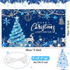 Picture of Tiamon Merry Christmas Party Backdrop Christmas Banner Background Xmas Tree New Years Eve Photography Background for Christmas New Years Eve Party Decoration Supplies (Blue Gold, 72.8 x 43.3 Inch)