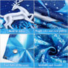 Picture of Tiamon Merry Christmas Party Backdrop Christmas Banner Background Xmas Tree New Years Eve Photography Background for Christmas New Years Eve Party Decoration Supplies (Blue Gold, 72.8 x 43.3 Inch)
