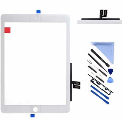 Picture of Touch Screen Digitizer for iPad 7 2019 7th Gen 10.2" A2197 A2198 A2200 Front Glass Replacement with Pre-Installed Adhesive (Without Home Button,not Include LCD) + Tools(White)