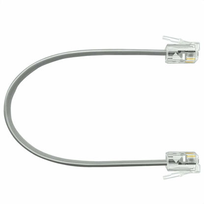 Picture of NECABLES 6 Inch Short Phone Cord Short Telephone Cord Short Phone Line Cord RJ11 6P4C Male to Male for Landline