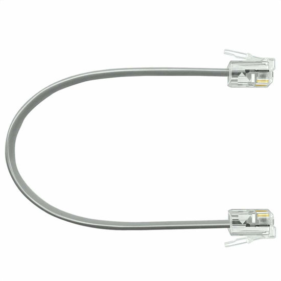 Picture of NECABLES 6 Inch Short Phone Cord Short Telephone Cord Short Phone Line Cord RJ11 6P4C Male to Male for Landline