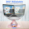 Picture of Swivel Laptop Stand for Desk, Adjustable Height Aluminum Computer Stand with 360 Rotating Base, Foldable Ergonomic Riser, Portable Laptop Holder Compatible with MacBook, All Laptops 10-17'', Pink