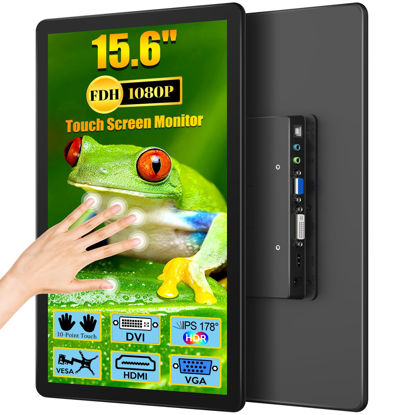 Picture of MAGEX 15.6" Touchscreen Monitor, HDMI+VGA+DVI FHD 1920x1080p Rp Pi CCTV Touch Screen Monitor 10-Point Touch Display with Remote Control Speakers VESA for Pi PS4/5 Laptop PC Xbox CCTV