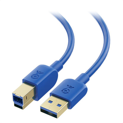 Picture of Cable Matters Long USB 3.0 Cable (USB 3 Cable, USB 3.0 A to B Cable) in Blue 10 ft