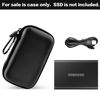 Picture of Case Compatible with Samsung T7/ T7 Touch Portable SSD 1TB 2TB 500GB USB 3.2 External Solid State Drive, Travel Carrying Storage Organizer Fits for USB Cables and More Accessories (Full Black)