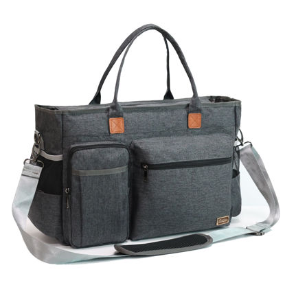 Picture of Rabjen Nurse Tote Bag for Work with Padded 15.6” Laptop Sleeve, Medical Supplies Shoulder Bag for Home Health Care