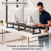 Picture of TEAMIX Black 42 inch Dual Monitor Riser,Wood and Steel Long Monitor Stand for 2 Monitors with Storage Large TV Riser Computer Laptop Stand for Desk Office Organization