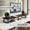 Picture of TEAMIX Black 42 inch Dual Monitor Riser,Wood and Steel Long Monitor Stand for 2 Monitors with Storage Large TV Riser Computer Laptop Stand for Desk Office Organization