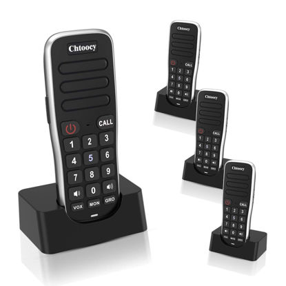Picture of Chtoocy Rechargeable Intercoms Wireless for Home 5280 Feet Range 10 Channel, Handheld Wireless Intercom System for Home Business Office, Room to Room Communication System Expandable (4 Packs, Black)