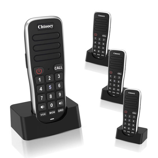 Picture of Chtoocy Rechargeable Intercoms Wireless for Home 5280 Feet Range 10 Channel, Handheld Wireless Intercom System for Home Business Office, Room to Room Communication System Expandable (4 Packs, Black)