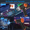 Picture of Compressed Air Duster, 100000RPM Handheld Car Vacuum/Air Blower& Pump, 3 Gear Adjustable Electric Air Duster/Mini Vacuum Cleaner, Rechargeable Keyboard Duster with LED Light-10 Kits Air Blower for PC