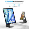 Picture of OMOTON Adjustable Tablet Stand for Desk, Upgraded Longer Arms for Greater Stability, T2 Tablet Holder with Hollow Design for Bigger Sized Phones and Tablets Such as iPad Pro/Air/Mini, Black